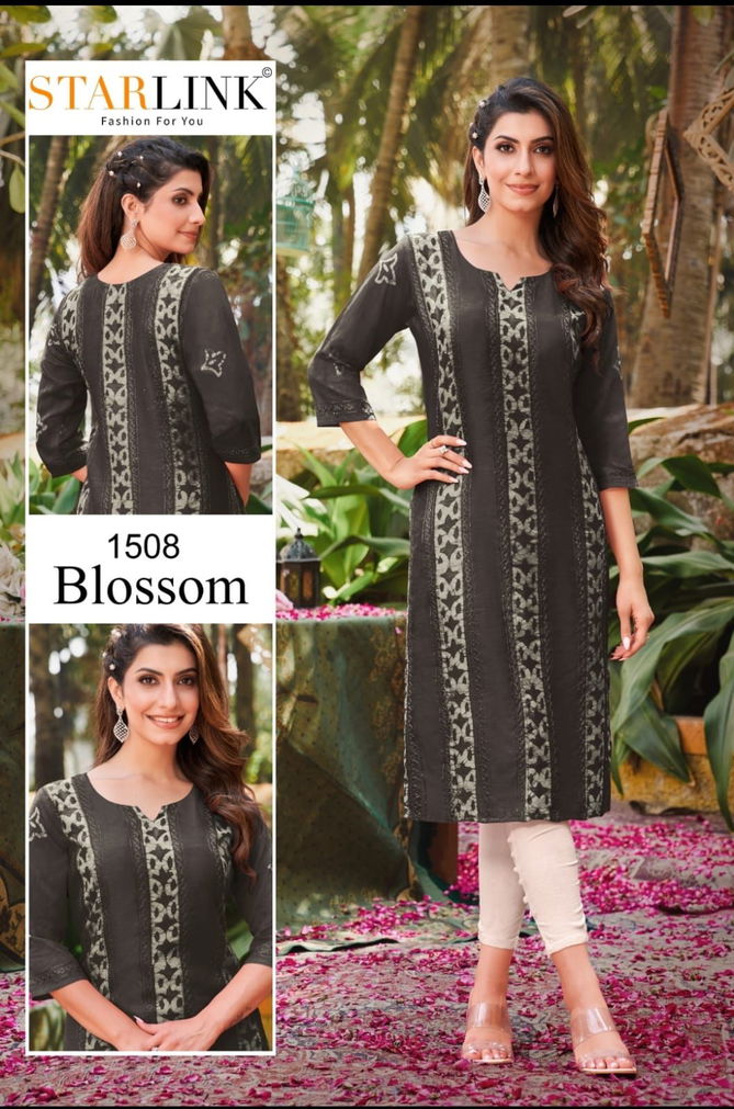 Starlink Blossom Regular Wear Wholesale Printed Kurtis Catalog